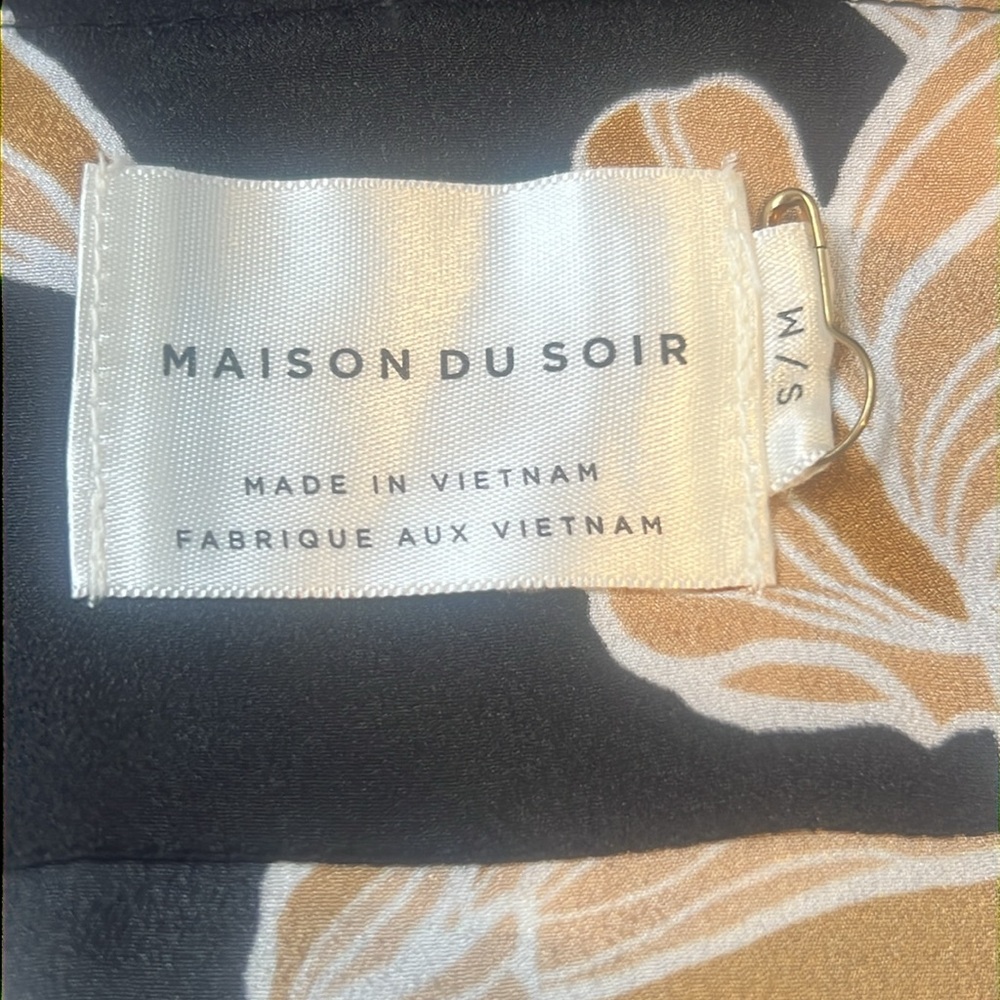 Maison Du Soir Black Floral Kimono Robe Size Smal… - image 7